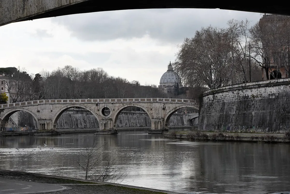 Tiber River Walk in Rome, Italy