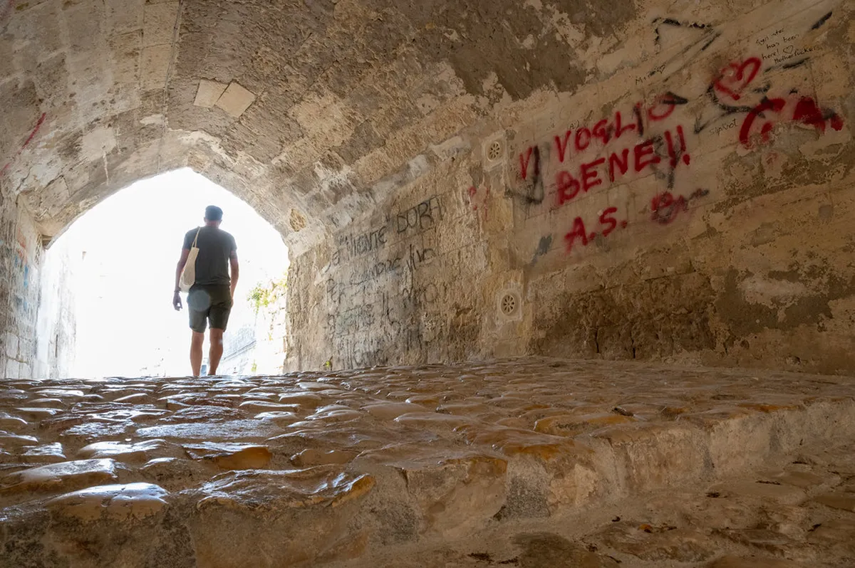 Sassi Walking in Matera, Italy